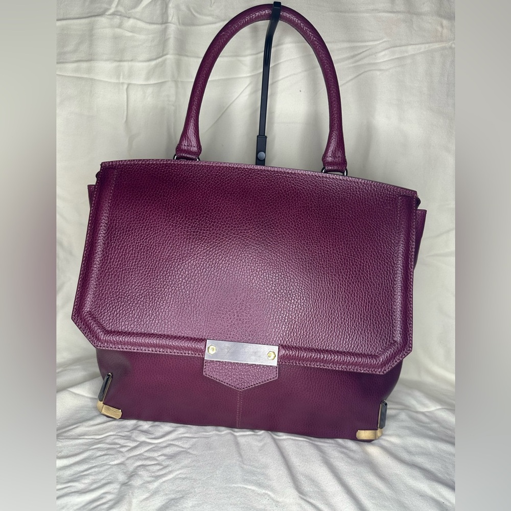 XL Alberto DiCanio Italian Leather Satchel - Burgundy